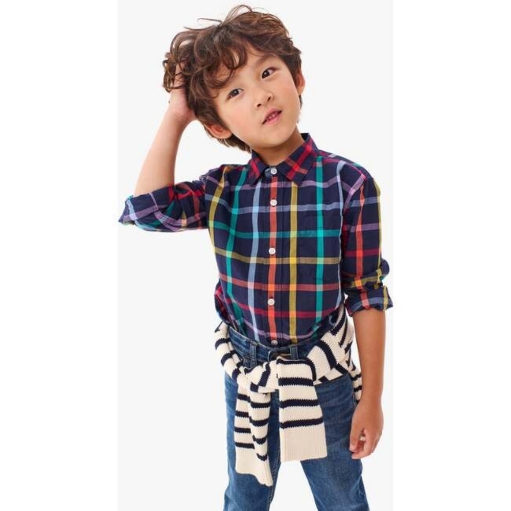 Primary Multicolor Plaid Shirt Sz 4